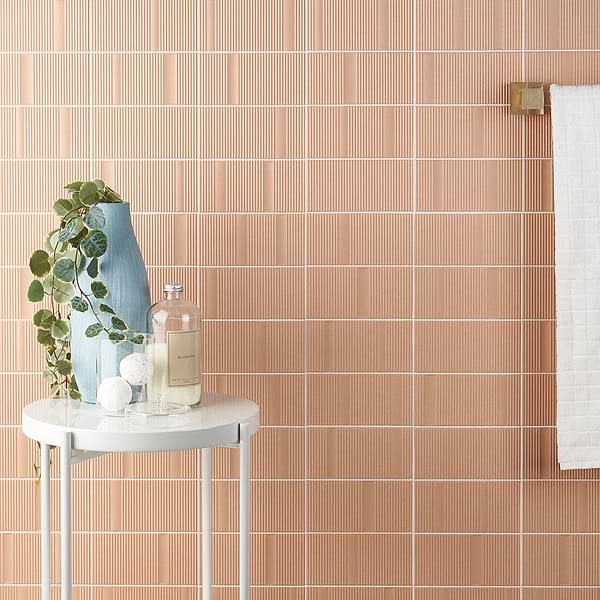 Division Clay Beige 8x16 Fluted 3D Matte Ceramic Wall Tile