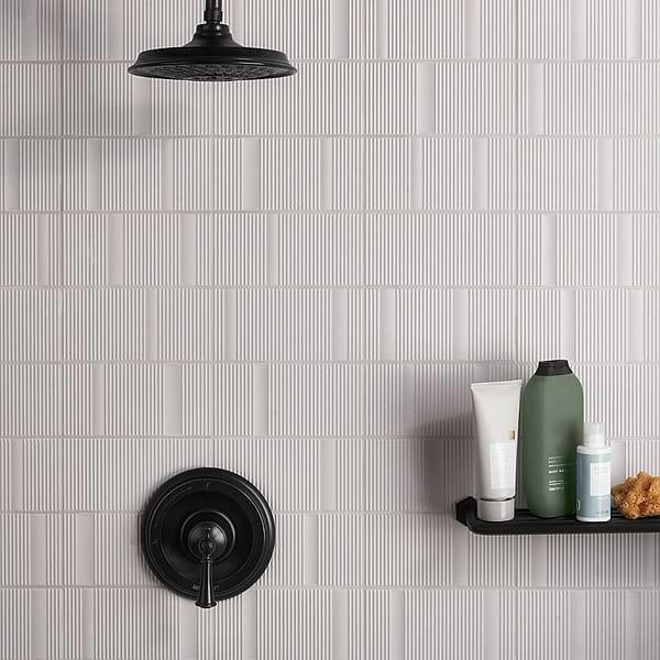 Division Silver 8x16 Fluted 3D Matte Ceramic Wall Tile