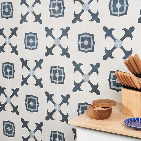 Encaustic Look Porcelain Tile for Backsplash,Kitchen Floor,Kitchen Wall,Bathroom Floor,Bathroom Wall,Shower Wall,Shower Floor,Outdoor Floor,Outdoor Wall,Commercial Floor