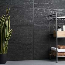 Rethink Decoro Leather Black 12x24 Textured Matte Porcelain Tile
