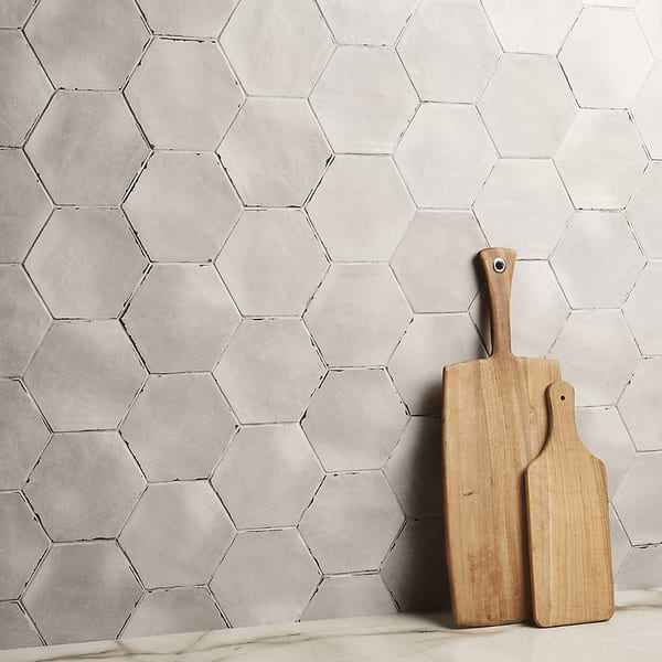 Sasha Hex Tiberio Taupe 6" Matte Porcelain Hexagon Tile