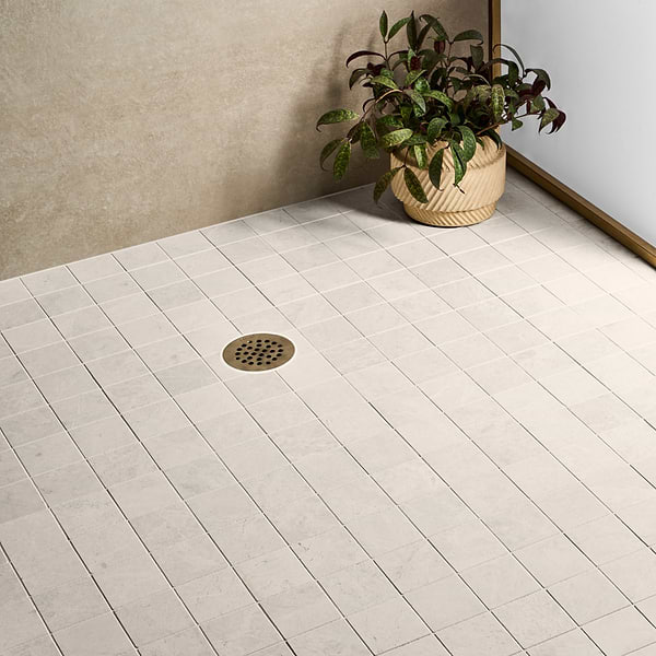 Vanilla Warm White 3” Square Honed Marble Mosaic Tile