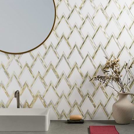 Waterjet Marble + Metal Tile for Backsplash,Kitchen Wall,Bathroom Wall