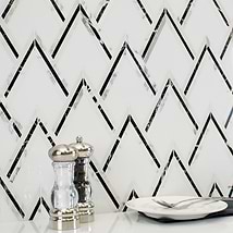 VZAG Nero Black and White Marquina 6" Polished Marble Mosaic Tile by Vanessa Deleon