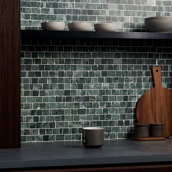 Avanti Verde Green Hand Clipped Joint Honed Marble Mosaic Tile