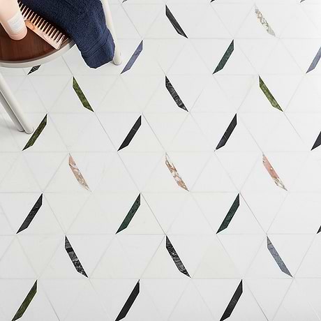 Tres Thassos Gem 5x6 Polished Marble Mosaic Tile