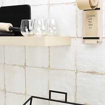 Angela Harris Dunmore Blanco 8x8 Polished White Ceramic Wall Tile