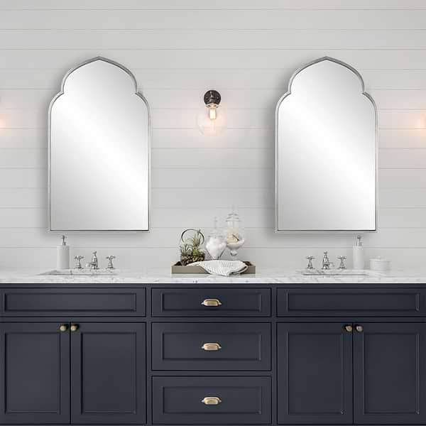 Rialto Kasbah Silver 22x38" Framed Arched Mirror