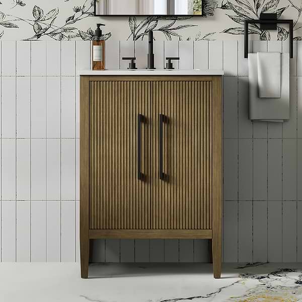 Juelle Hazel Oak 24" Single Vanity with Cultured Marble Top