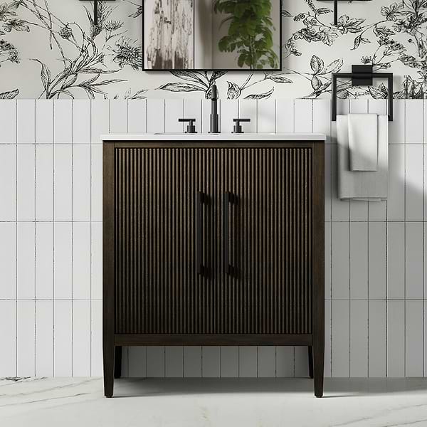 Juelle Chocolate Oak 30" Single Vanity with Cultured Marble Top