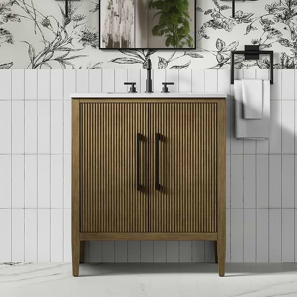 Juelle Hazel Oak 30" Single Vanity with Cultured Marble Top