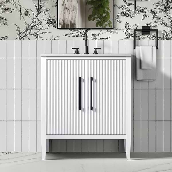 Juelle White 30" Single Vanity with Cultured Marble Top