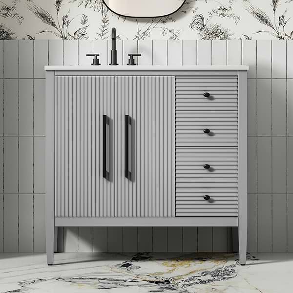 Juelle Gray 36" Single Vanity with Cultured Marble Top