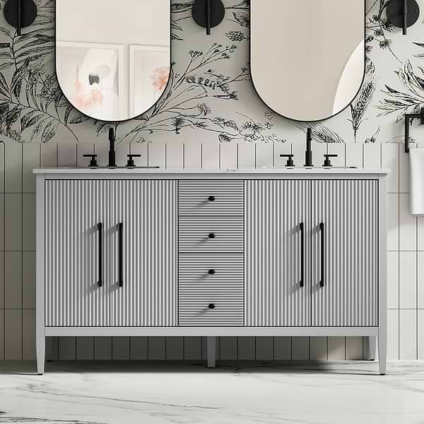 Juelle Gray 60" Double Vanity with Cultured Marble Top