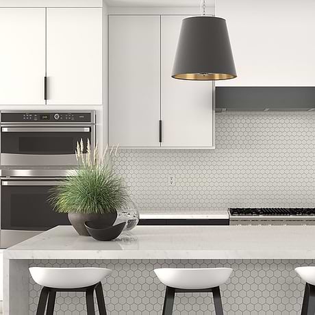 Serenity Taupe Gray  2" Hexagon Matte Porcelain Mosaic Tile