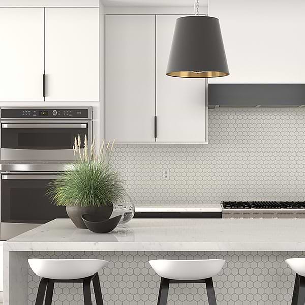 Serenity Taupe Gray  2" Hexagon Matte Porcelain Mosaic Tile