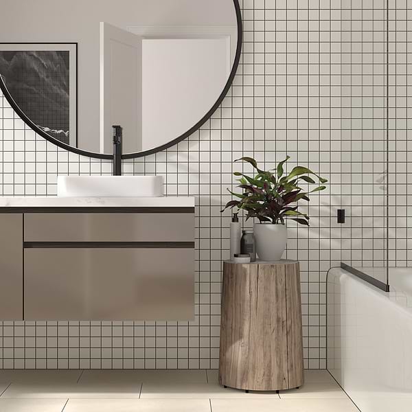 Serenity Pearl Beige 2x2 Matte Porcelain Mosaic Tile