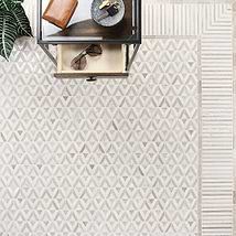 Monroe Corner Asian Statuary and Wooden Beige 8x8 Marble Mosaic Tile-  Polished
