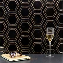 Helix Black & Gold Polished Marble Tile
