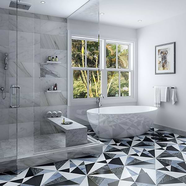 Jagger Black Nero and Blue 12x24 Polished Marble Tile
