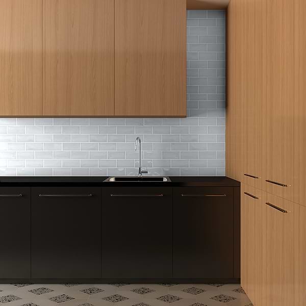 Nabi Subway Arctic Blue 4.5x9 Crackled Glossy Glass Tile
