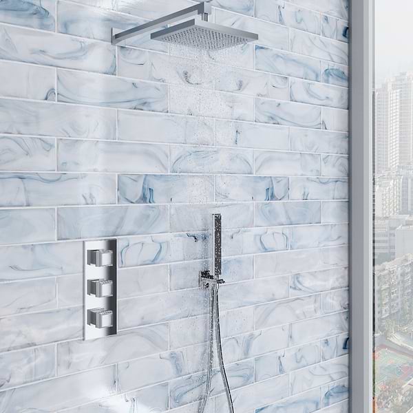 Alisa Day Blue 3x12 Polished Subway Glass Tile