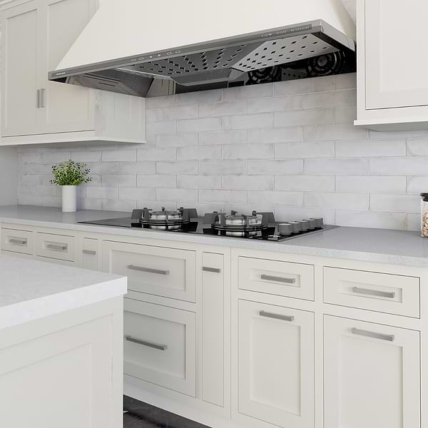 Alisa Cloud White 3x12 Polished Subway Glass Tile