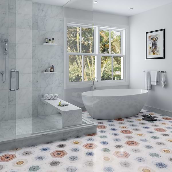 Ako Multicolor Mix 6" Hexagon Micro Mosaic Tile