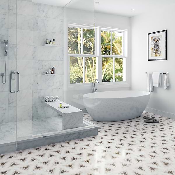 Ako Saint Laurent Brown 5" Triangle Marble Micro Mosaic Tile