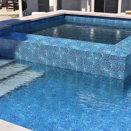 Fairy Blue 1x1 Polished Glass Mosiac Tile
