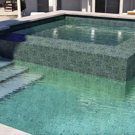 Fairy Green 1x1 Polished Glass Mosiac Tile