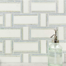 Esplanade Meadow Light Polished Marble Mosaic Tile