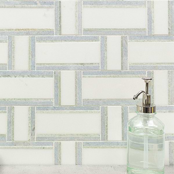 Esplanade Meadow Light Polished Marble Mosaic Tile