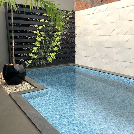 Marley Ocean Blue 2x2 Polished Glass Mosaic