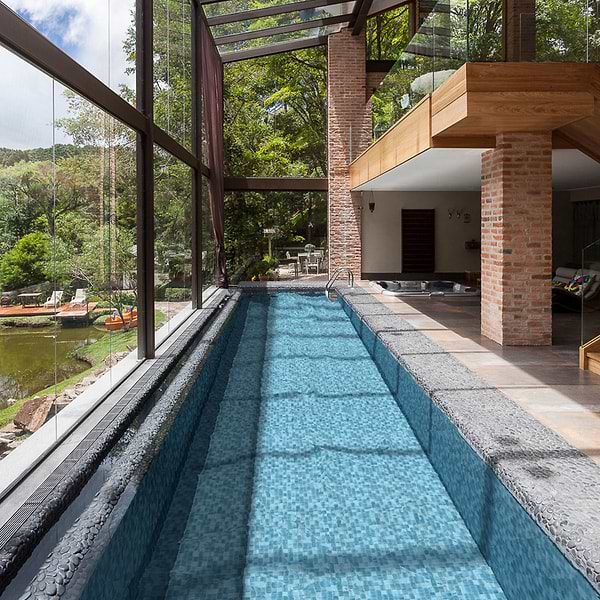 Marley Sea Blue 1x1 Polished Glass Mosaic