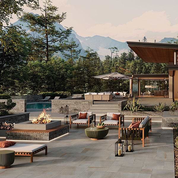 Montrose Bluestone Full Thermal 24x24 Textured Porcelain 2CM Outdoor Paver