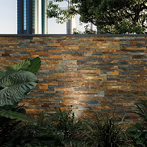 Rugged Stacked Slate Multi Dark 6x24 Matte Porcelain Ledger Stone Veneer