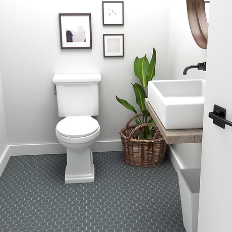 Serenity Dark Gray 2" Hexagon Matte Porcelain Mosaic Tile