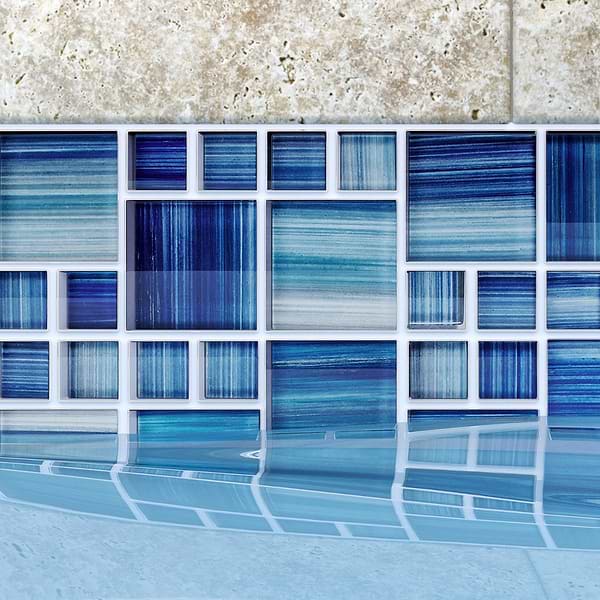 Watercolors Arboretum Blue Glass Mosaic