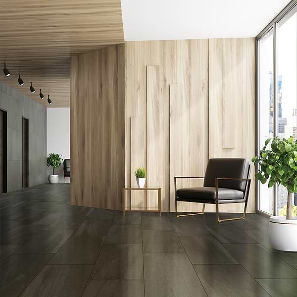 Karo Black 18x36 Matte Porcelain Tile