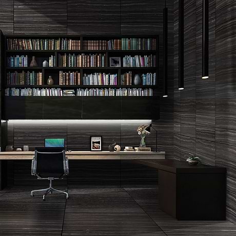 Miles Universe Black 12x24 Matte Porcelain Tile