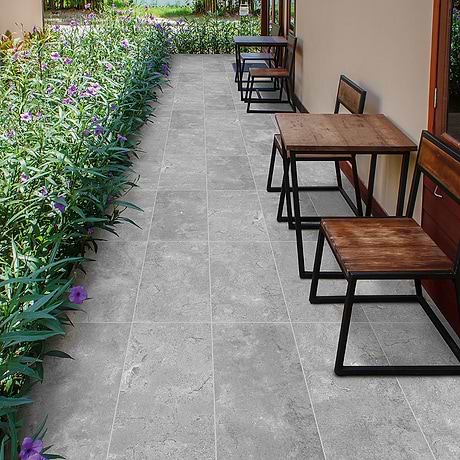 Classic Trevis Gray 16x32 Textured Matte Porcelain 2CM Outdoor Paver