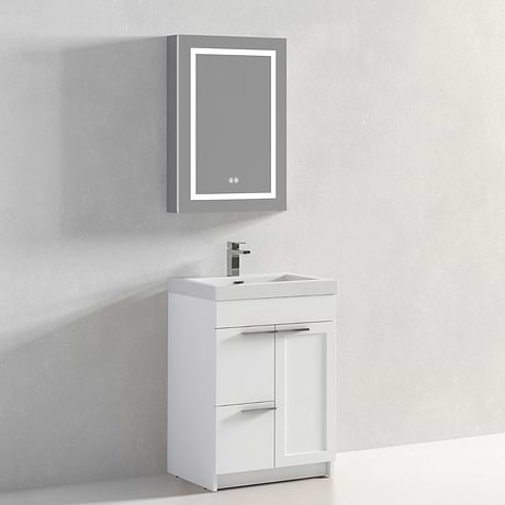 Mona White 24'' Vanity with Acrylic Counter