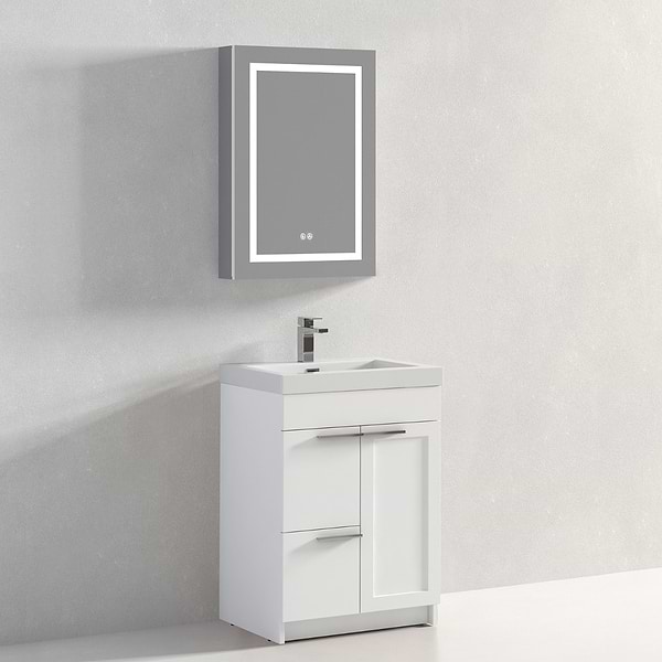 Mona White 24'' Vanity with Acrylic Counter