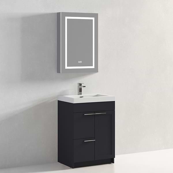 Mona Charcoal Gray 24'' Vanity with Acrylic Counter