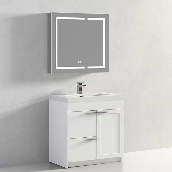 Mona 36" White Vanity And Counter