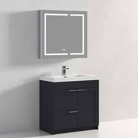 Mona 36" Charcoal Gray Vanity And Counter
