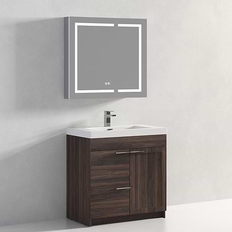 Mona 36" Cali Walnut Vanity And Counter