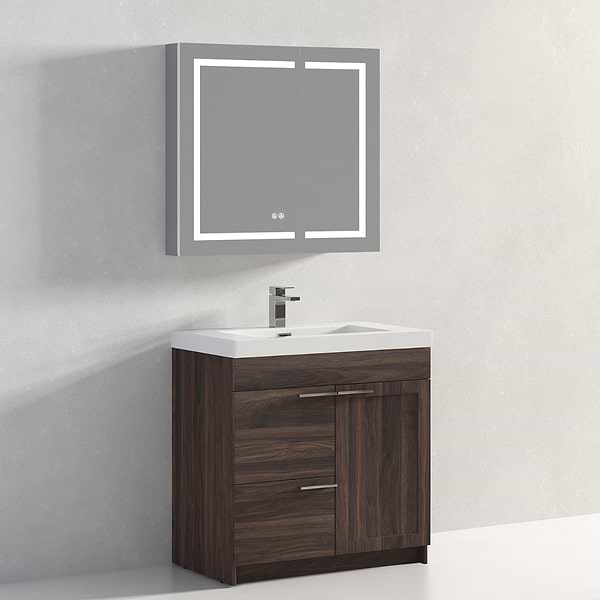 Mona 36" Cali Walnut Vanity And Counter