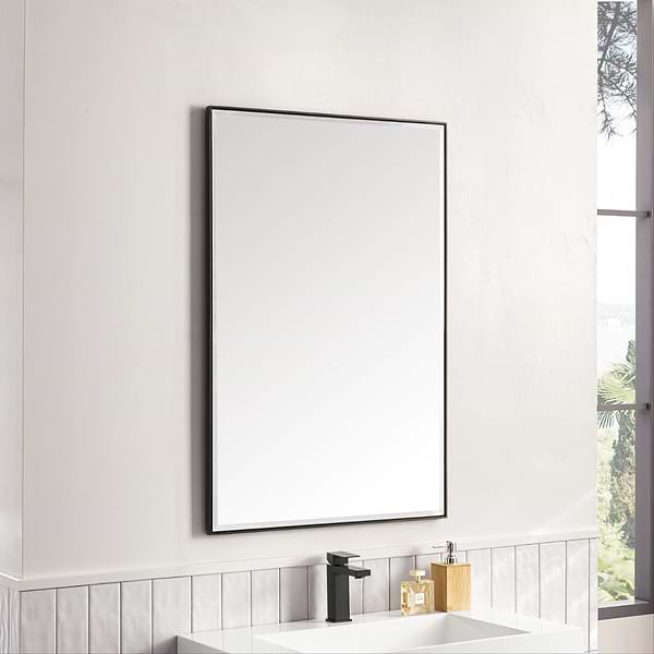 James Martin Vanities Rohe Matte Black 26x40" Rectangle Mirror